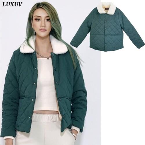 LUXUV Womens Short Down Jacket Winter Puffer Clothes Quality Outerwear Overcoat Parka Quilted Padded Coats Cotton Windbreak