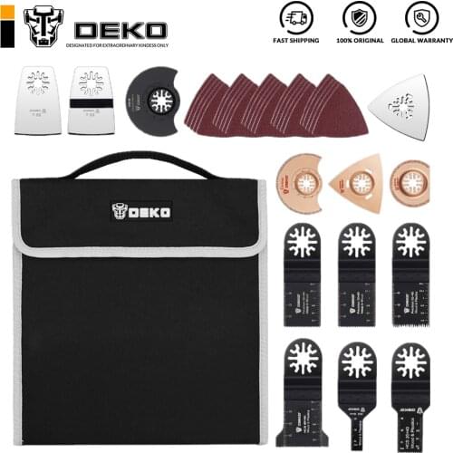 DEKOPRO 38pcs Multifunction Oscillating Tool Quick Release Multitool Blades Power tools Accessories Set with A Storage Bag