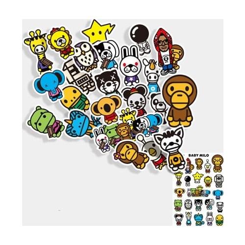 23PCS Cute cartoon animal suitcase sticker notebook skateboard guitar skateboard stickers luggage compartment stickers