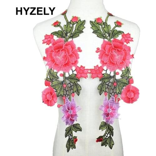 Patches Sew-on Large Red Rose Flower Embroidery Patch Motif Applique Children Women DIY Clothes Wedding Scrapbooking NL283