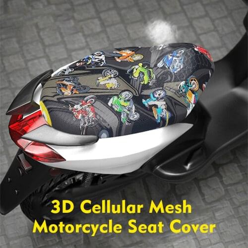 Motorcycle Seat Cover Cushion Cover 3D Cellular Mesh Heat Waterproof Heat Shield Cooling Summber Motorbike Scooter S/M/L/XL