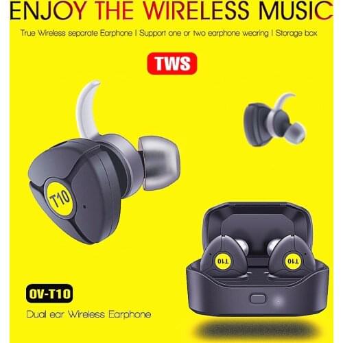 Nennbo T10 True Wireless Earbuds Wireless Bluetooth Earphones with Mic Handsfree for Smart Devices Mini TWS Earphones