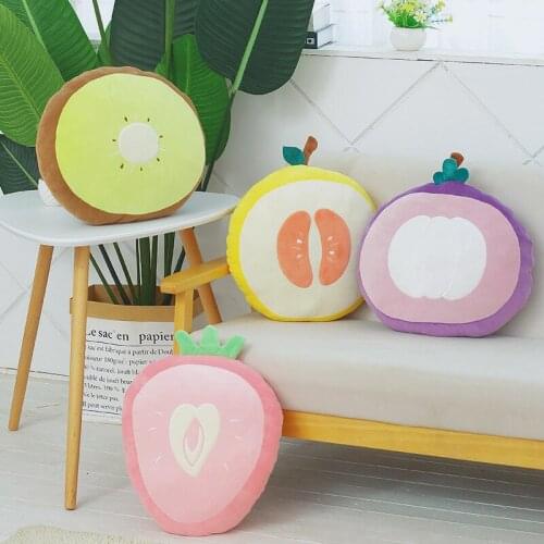 New Creative Cartoon Fruit Strawberry Peach Lemon Soft Stuffed Pillow Doll Home Sofa Car Cushion Cute Plush Toys for Girls Gift