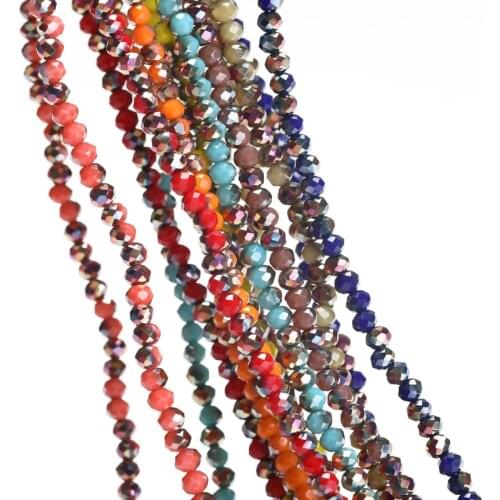 New Metallic Half Coating Crystal Rondelle Glass Beads for Jewelry Making Beading Project diy