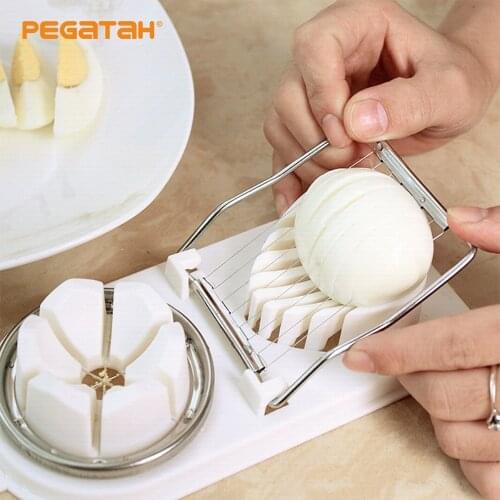 Plastic Egg Cutter Multifunction Egg Slicer Sectioner Cutter Mold Creative Flower-Shape Kitchen Eggs Gadgets