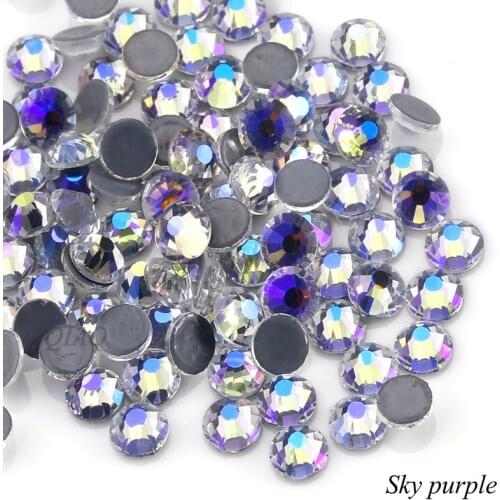 QIAO Sky Purple Rhinestone SS6-SS30 Hot Fix FlatBack Strass Garment Rhinestones Hot-fix Stone