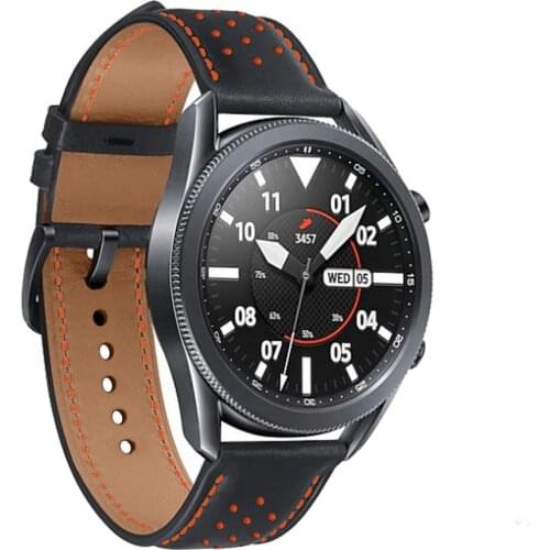 22mm Leather Replace Watchband For Samsung Galaxy Watch 3 45mm/46mm Bracelet For Samsung Gear S3 Frontier Business Wirstband