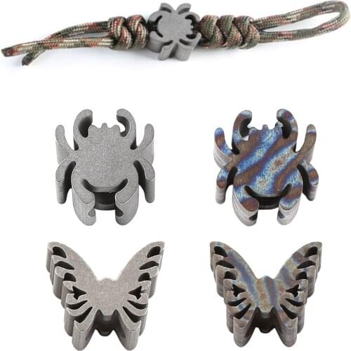 Titanium Alloy Solid Metal Parachute Beads Keychain DIY Charms Pendant