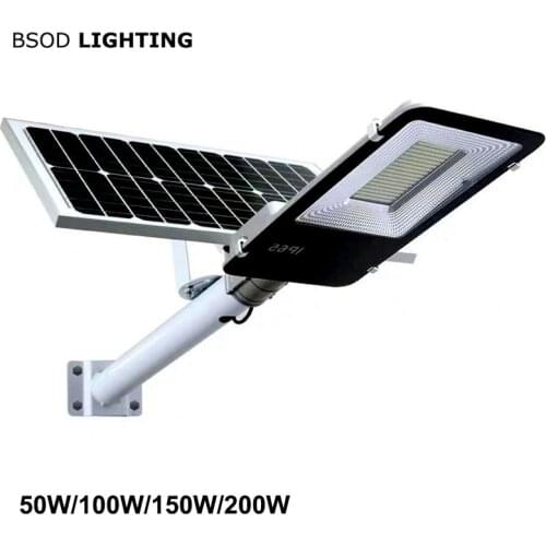 Solar Led Light Outdoor Waterproof Wall Lamp CooL White Street Lamp with Remote Road Brightness 200W 150W 100W 50W for Garden