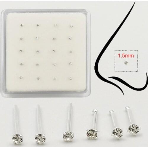 925 sterling silver 1.5mm Nose Stud Tiny nose pin piercing nariz jewelry 20pcs/pack