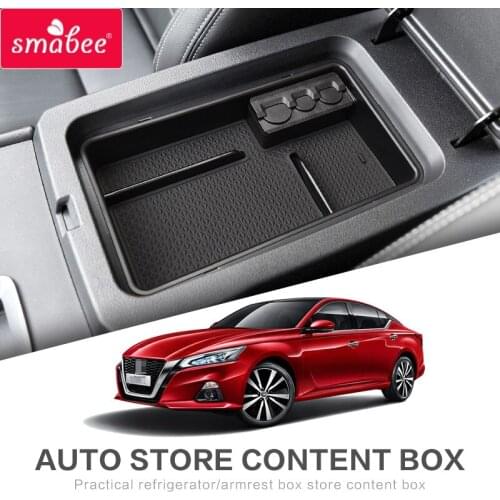 ZUNDUO Armrest Box Storage For Nissan ALTIMA 2019 Interior Car Accessories Stowing Tidying BLACK