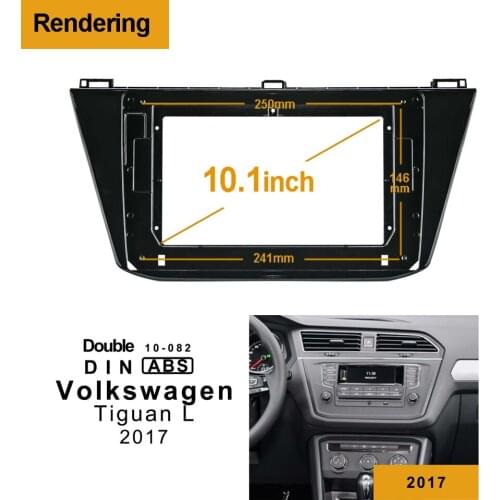 1/2Din Car DVD Only Frame Audio Fitting Adaptor Dash Trim Facia Panel 10.1inch For Volkswagen Tiguan L 2017+ Double Radio Player