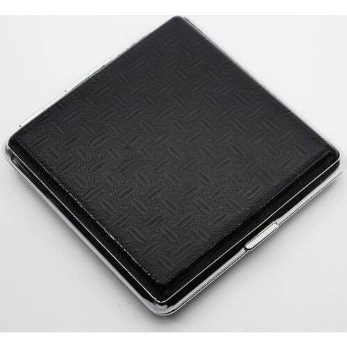 1Pcs Fashion Holds 20 Cigarettes PU Metal Material Rubber Band Fixation Waterproof Anti Pressure Cigarette Case Gifts for Others