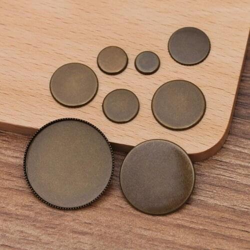 1000pcs teeth 8-10-12-14-15-16-18-20-25-30mm round bezel blank pendant base cabochon settings inverted film tray sticks at will