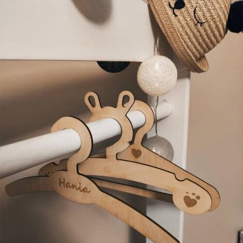 2PCS Personalized Handmade Baby Hanger Baby Cabinet Storage Bag Customizable Baby Hanger Plywood Hanger