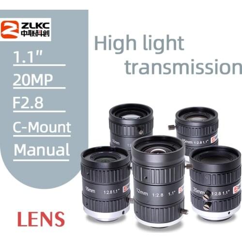 20MP CCTV LENS12mm 16mm 25mm 35mm 50mm Fixed Focal FA Lens C Mount Suitable for camera Machine Vision fixed focal length lenses