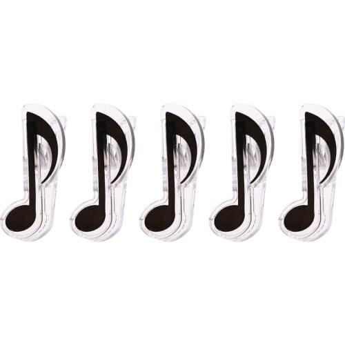 5 Pieces Plastic Piano Music Book Page Clip Treble Clef Clip Music Holder Music Stand Accessory