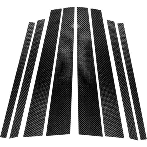 8Pcs Window B Pillar Trim Protective Cover Decor Carbon Fiber Black fit for BMW X5 X5M E70 2007 2008 2009 2010 2011 2012 2013