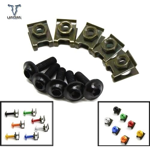 Motorcycle Accessories Fairing Bolts For Kawasaki VERSYS 1000 VULCAN/S 650cc Z800 Z 1000SX 5 pieces 6mm motorbike Fairing Bolts