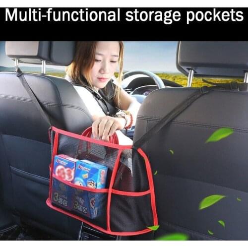 Car storage net pocket Seat car storage bag Convenient adjustable seat back car storage bag