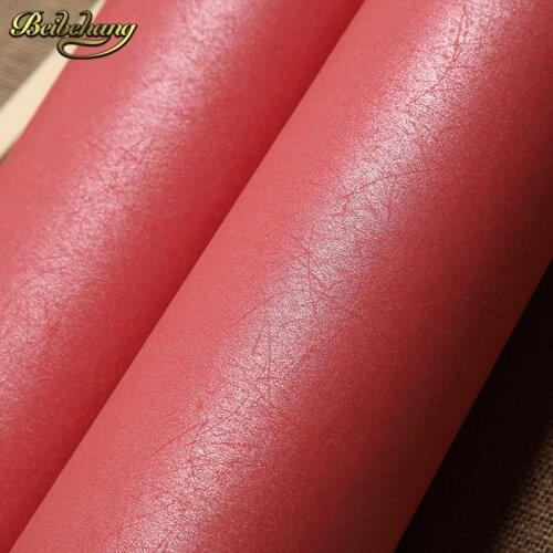 Beibehang wall paper solid romantic pink wallpaper imported long-fiber non-woven wallpaper warm bedroom bedside backdrop