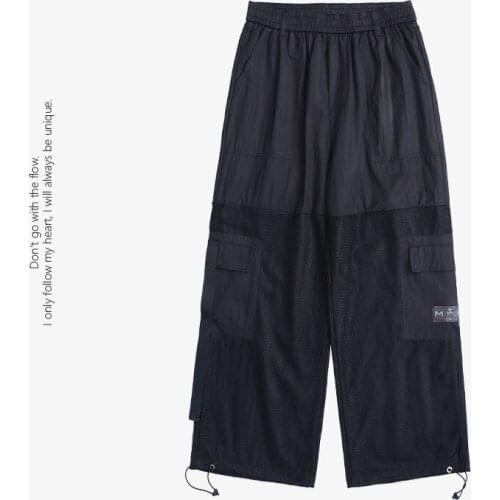 Techwear Double Layer Tactical Ribbons Cargo Pants Men Harajuku Embroidery Joggers Trousers Hip Hop Function Casual Streetwear