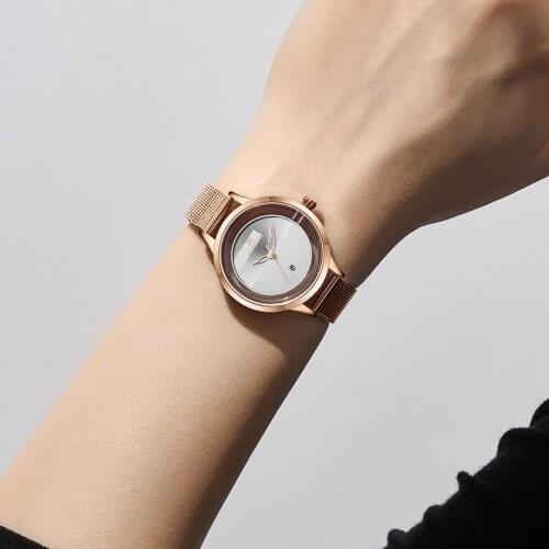 The New NAVIFORCE Fashion Women‘s Watches Brand Luxury Casual Ladies Mesh Band Watch Stainless Strap Waterproof Quartz Wristwat