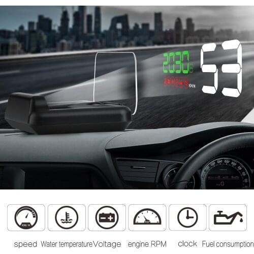 OBD2 Hud Head-Up Display Digital Car Speedometer Fuel Mileage Gauges Projection On-board Computer Auto Electronics Accessories