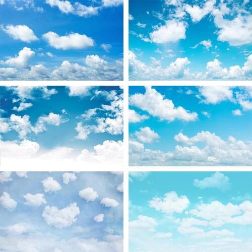 Mehofond Photography Background Blue Sky White Clouds Newborn Portrait Kids Children Birthday Party Photophone Photo Studio