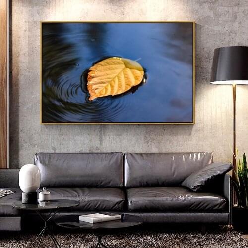 Forbeauty Oil Canvas Painting leaf_on water For Home Decoration Wall Art