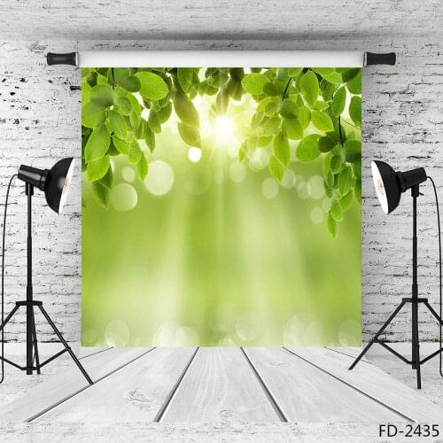 Green Leaves Sunlight Photographic Backgrounds Vinyl Cloth Photo Shootings Backdrops for Baby Wedding Photo Studio Photophone