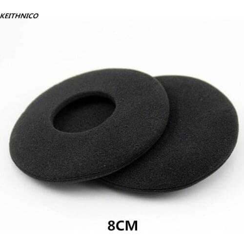 KEITHNICO 2Pcs 80mm Replacement Earphone Ear Pad Earpads Sponge Soft Foam Cushion For Headset Headphone Earphone MP3 MP4