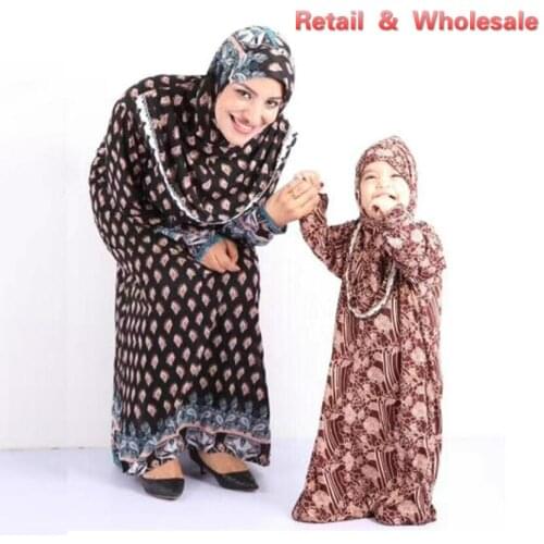 Printed Abaya Muslim Dresses Jilbab Femme Musulman Tesettur Elbise Kaftan Dubai Women Bangladesh Morocco Kids Islamic Clothing