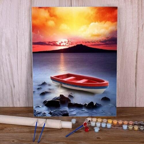 Landscape Moon DIY Painting By Numbers Kit Oil Paints 50*70 Boards By Numbers Loft Wall Picture Crafts Adults Wall Drawing