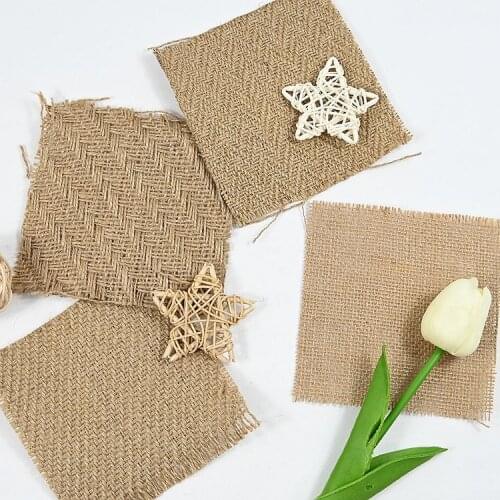 Natural Square Cotton Linen Coasters Cup Mat Tea Coffee Mug Drinks Pad Table Mat Food Photography Props Background Cloth 12x12cm