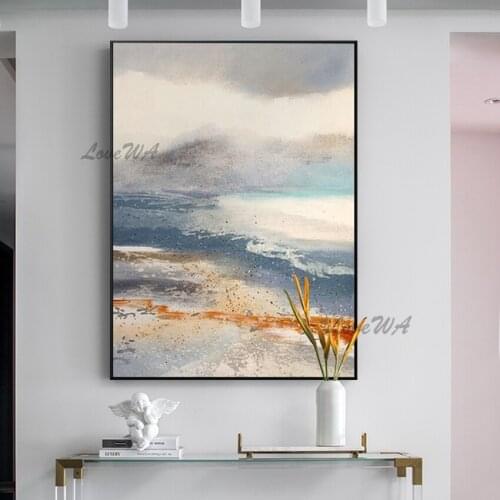 New Arrival Beautiful Color Abstract Landscape Painting Of The Mountaintop Modern Home Good Wall Art Canvas Painting No Framed
