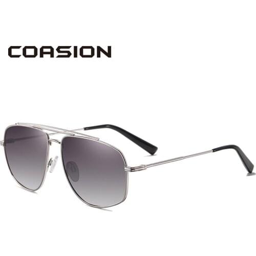 COASION Sunglasses Men Polarized 2020 Metal Frame Square Vintage Driving Sun Glasses for Women Male zonnebril heren CA1659