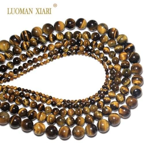 Wholesale Round AAA+ Quality Natural Tiger Eye Stone Beads For Jewelry Making Diy Bracelet Necklace 4/6/8/10/12 mm Strand 15