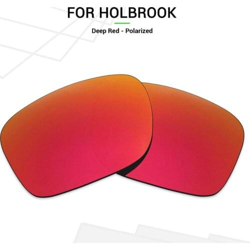 Mryok Anti-Scratch POLARIZED Replacement Lenses for-Oakley Holbrook OO9102 Sunglasses Deep Red