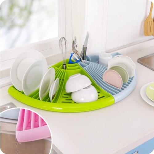 Dishes Tableware Drainer Storage Rack Tea Set Organizer Plastic Finishing Shelf