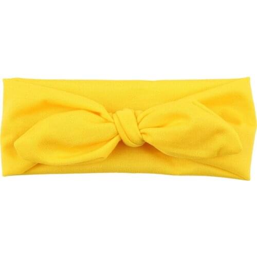 Baby Kids Girls Rabbit Bow Ear Hairband Headband Turban Knot Head Wraps Yellow Headband Hair Accessories Резинки Для Волос Детям