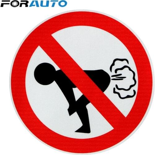 FORAUTO 12CM*12CM No Farting Car Sticker Funny Ass PVC Decal Car Styling Auto Accessories