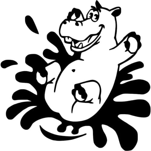S51091 Various Sizes/Colors Car Stickers Vinyl Decal Hippopotamus Hippo Motorcycle Decorative Accessories Waterproof