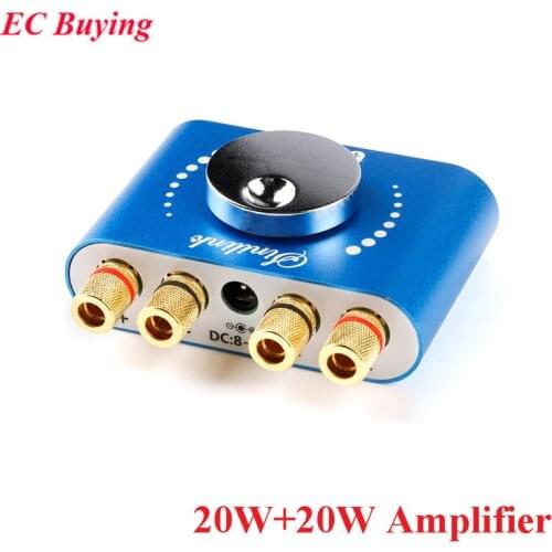 20W+20W Amplifier Board Module BLE 5.0 Speaker Digital Audio HiFi Stereo Power Mobile Control APP AUX AMP 20W*2 12V/24V