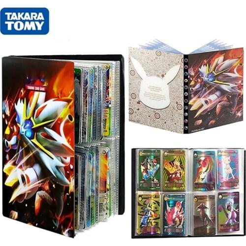TAKARA TOMY 240PCS Pokemon Cards Album Book Game Card GX VMAX Capacity Folder Cartoon Anime Solgaleo Binder Holder Toy Kid Gift