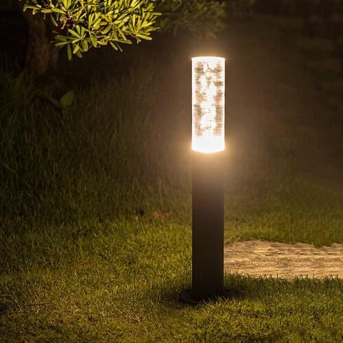 30/50CM Outdoor Garden Porch Post Lawn Lamp Waterproof Acrylic Bubble Landscape Bollard Light Villa Hotel Pathway Pillar Light