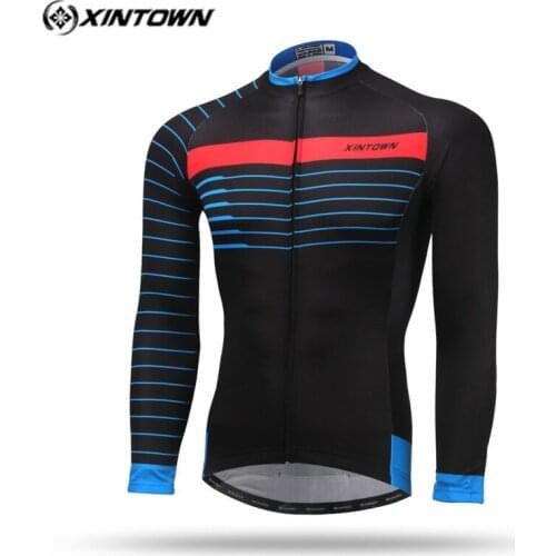 Xintown 2018 pro team Bicycle Jersey Long Sleeve Men Autumn Racing Cycling Jersey Breathable Cycling Clothing mtb Bike Jersey