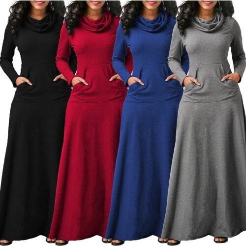 Autumn winter women long dress Muslim Sport Eid Abaya Kaftan Islamic Clothing Hoddies Abayas Vestidos with Pockets Robe Femme