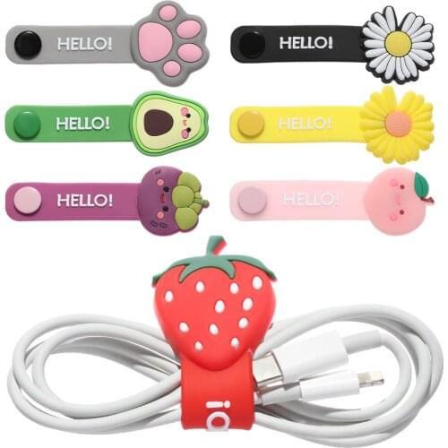 1PC Hot Sale Cartoon Cable Protector Cute Multifunction Silicone Data Line Storage Winder Cord Protector Headset Accessories