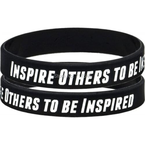 100pcs Inspirational Quote Inspire Others To Be Inspired wristband silicone bracelets free shipping by ePacket A